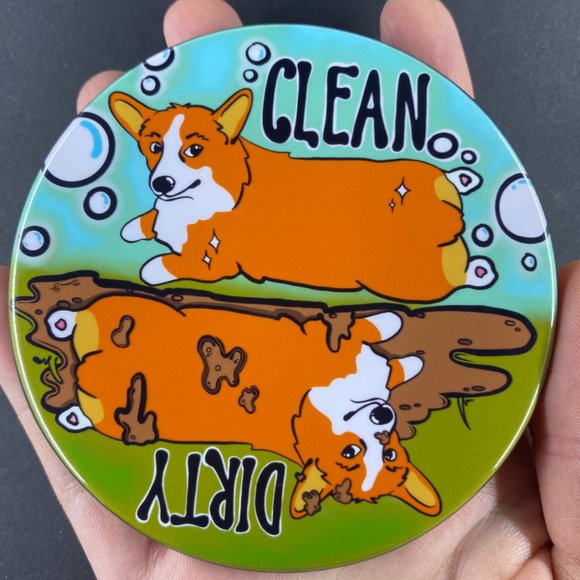 Pembroke Welsh Corgi Clean Dirty Dishwasher Magnet - Picture 2 of 5